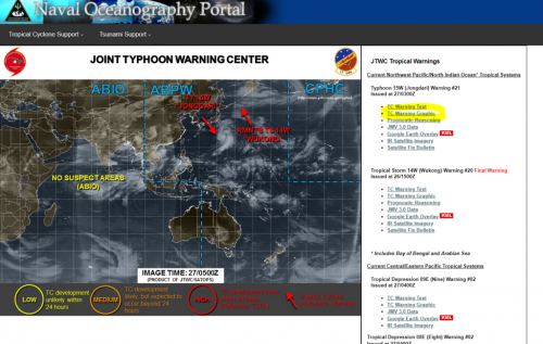 最新の台風進路予報をアメリカ海軍サイトと気象庁で確認する方法
