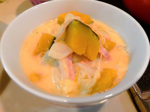 【1食69円】無水かぼちゃ白菜ミルクスープの簡単レシピ