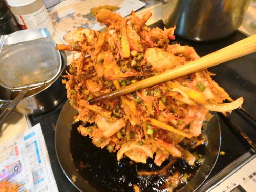 【1食78円】おからパウダー入り紅生姜かき揚げの簡単レシピ