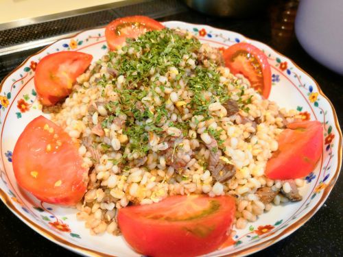 【1食119円】お米不使用な牛肉スタミナもち麦ピラフの自炊レシピ