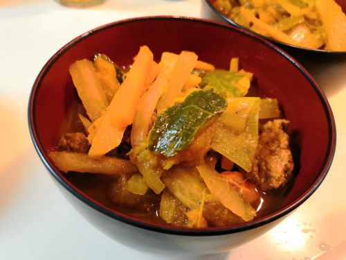 【1食40円】かぼちゃ魯肉飯みそ汁の自炊レシピ