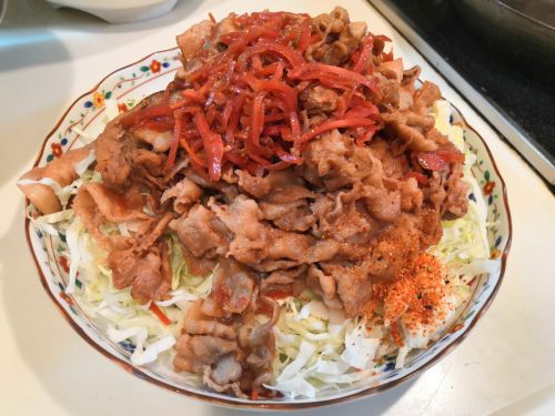 【1食149円】豚バラ肉の紅生姜焼きの自炊レシピ
