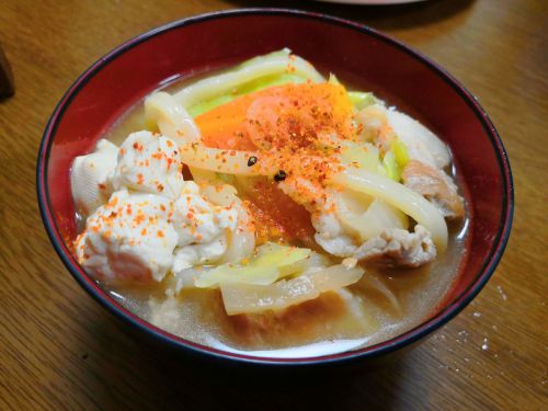 【1食106円】塩豚汁ダイエット煮込みうどんの自炊レシピ
