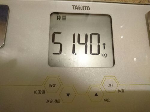 ダイエット189日目の体重